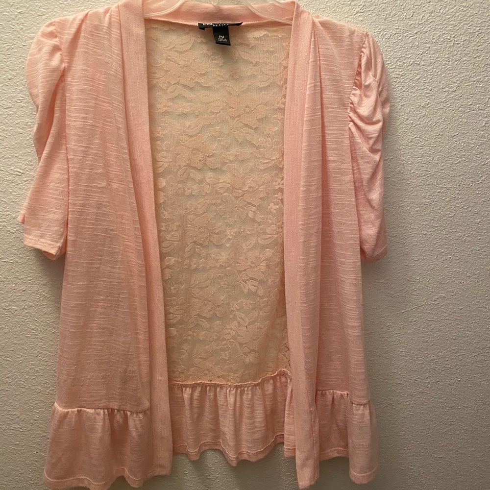 Pink top with lace backing
